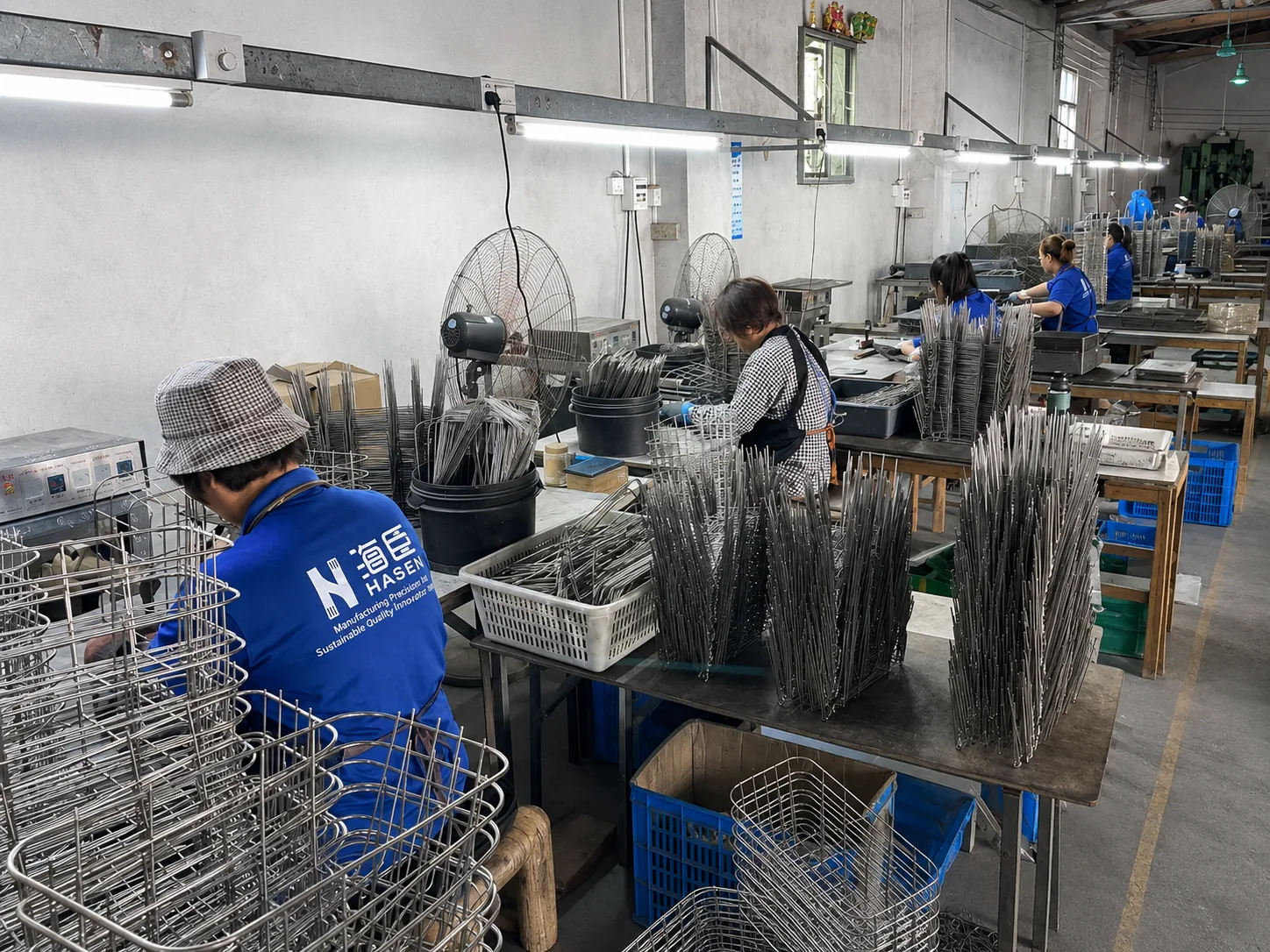 BBQ tools workshop and wire grill basket production area