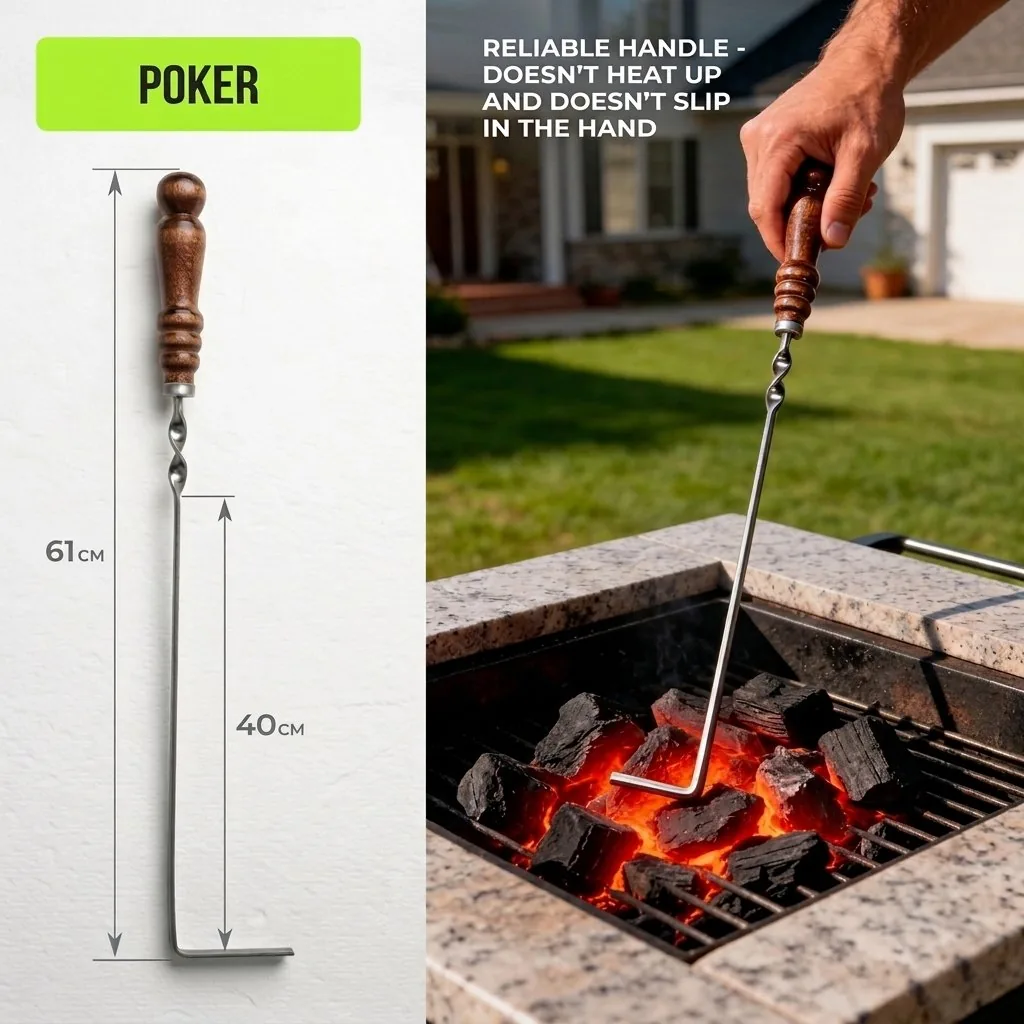 10-Pack ShaShlik Kebab Skewers Kit with Wooden Handle | Stainless Steel wholesale product image 5