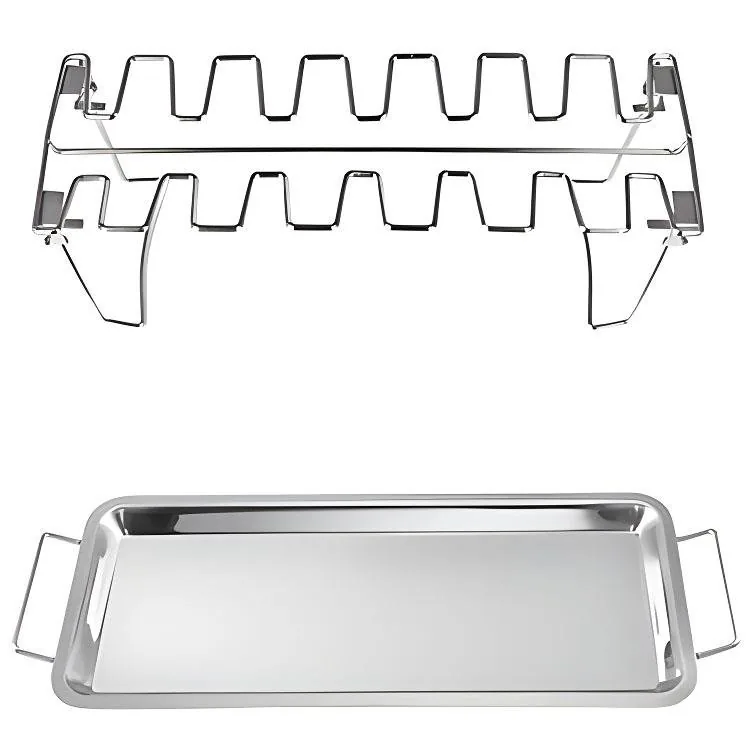 14 Slots Drumsticks Grill Stand with Tray | Stainless Steel Grilling Rack wholesale product image 2