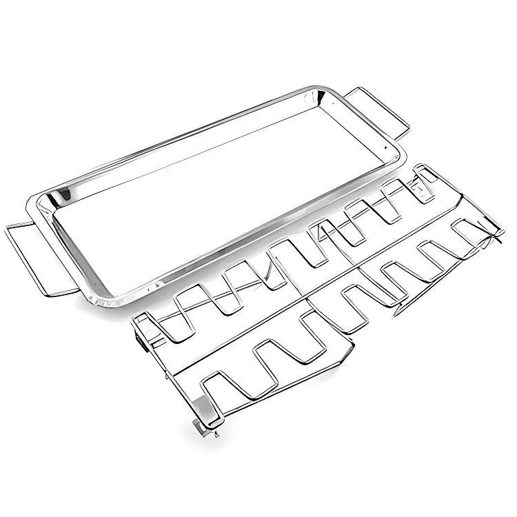 14 Slots Drumsticks Grill Stand with Tray | Stainless Steel Grilling Rack wholesale product image 3