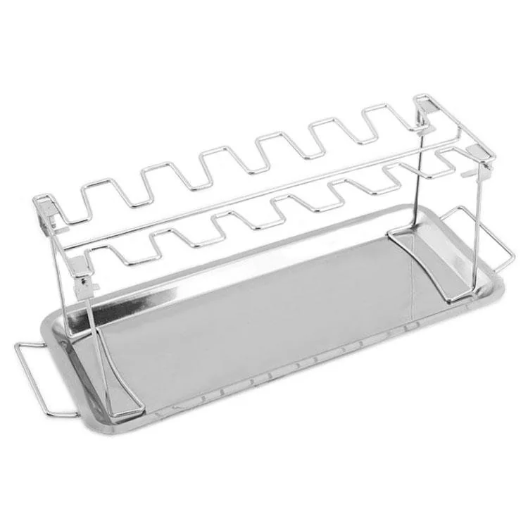 14 Slots Drumsticks Grill Stand with Tray | Stainless Steel Grilling Rack wholesale product image 4