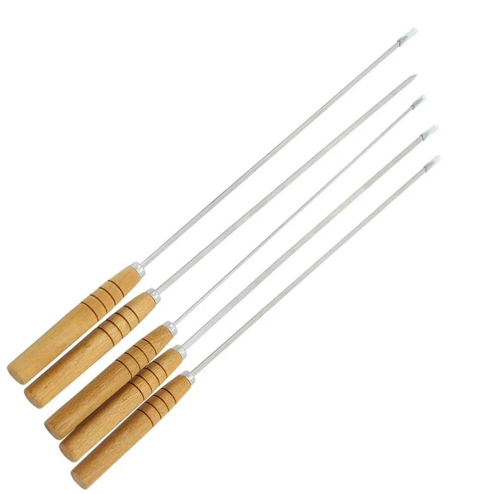 Xiên BBQ dẹt 16 inch cán gỗ inox 430 ảnh sản phẩm bán buôn 3