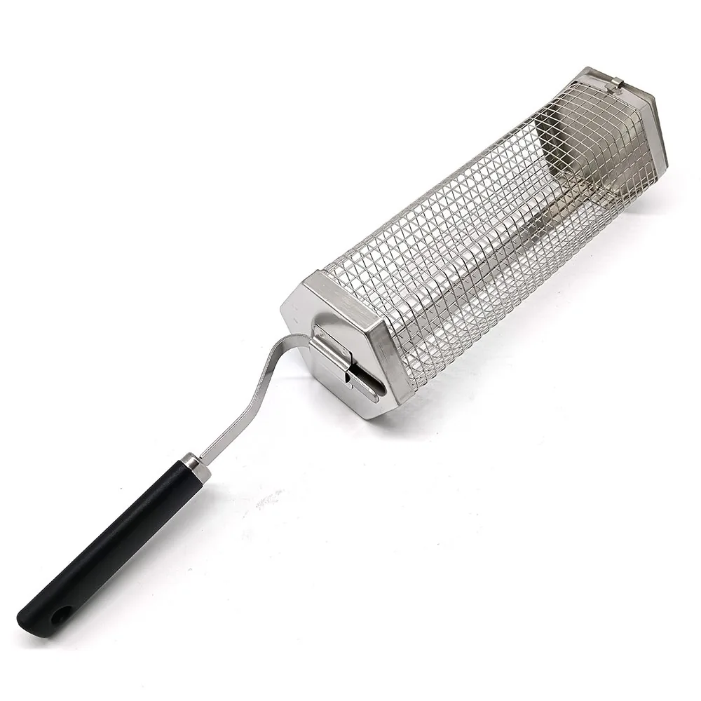 Confezione da 2 cestelli esagonali rotanti per griglia, cestello BBQ in acciaio inox immagine prodotto all'ingrosso 4