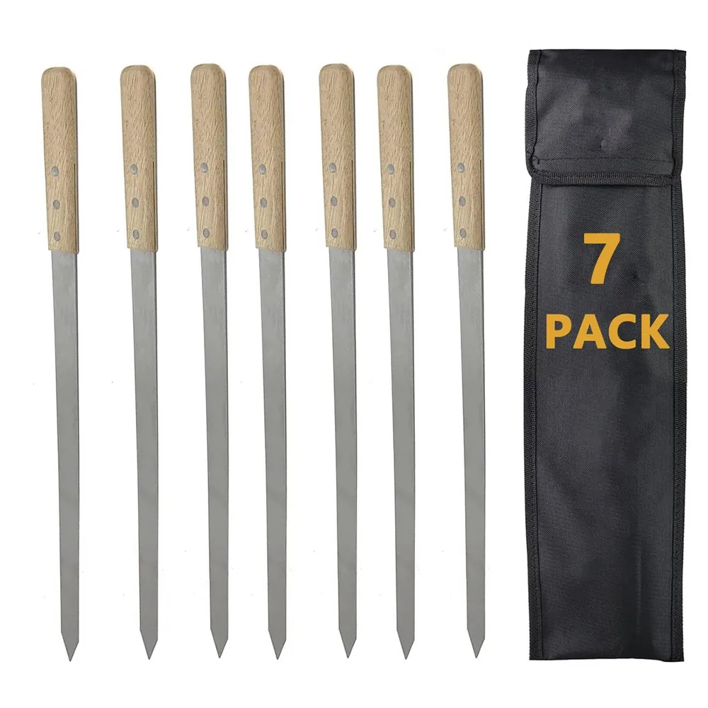 23.62インチ フラットステンレスBBQ串 7本セット 収納袋付き 卸売商品画像1