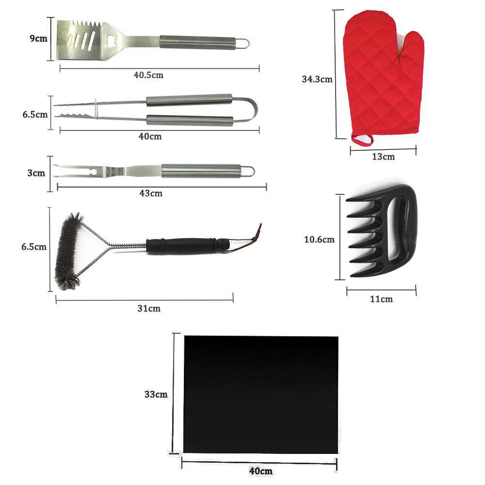 Set da barbecue da 8 pezzi con borsa portaoggetti - immagine 2