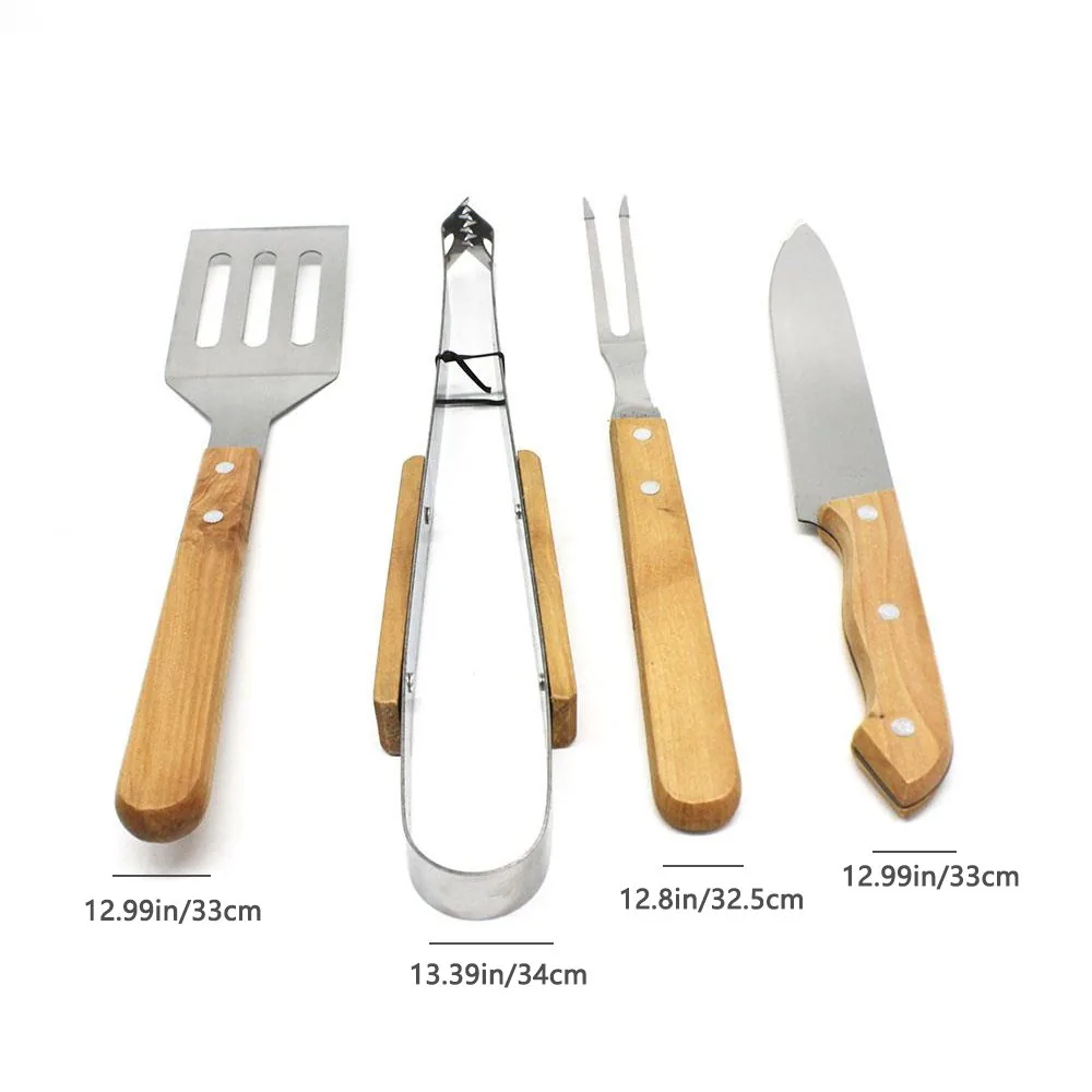 Set di utensili BBQ da 21 pezzi con manico in legno e custodia in alluminio - immagine prodotto 2