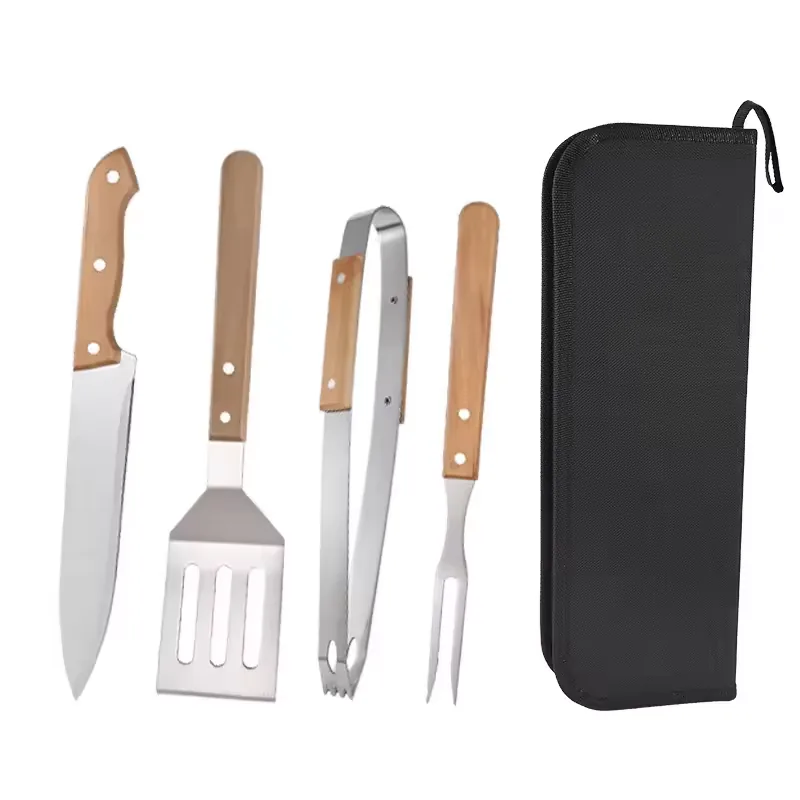 Set di utensili BBQ da 21 pezzi con manico in legno e custodia in alluminio - immagine prodotto 3