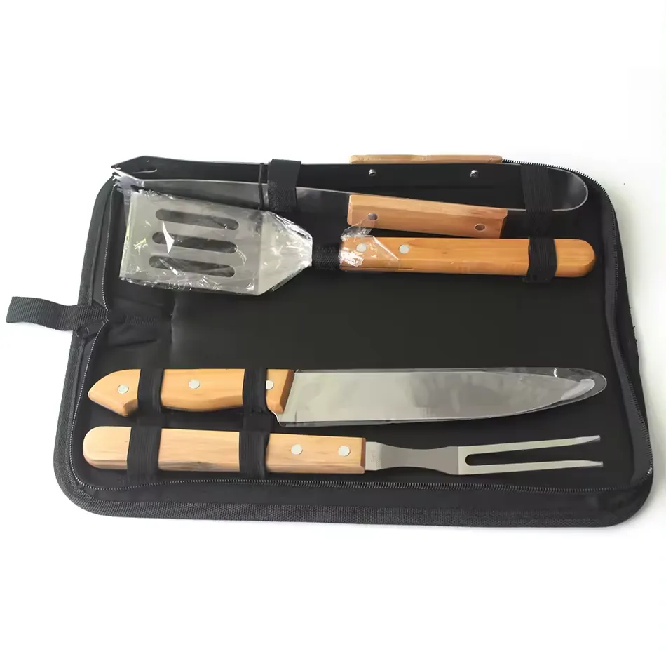 Set di utensili BBQ da 21 pezzi con manico in legno e custodia in alluminio - immagine prodotto 4