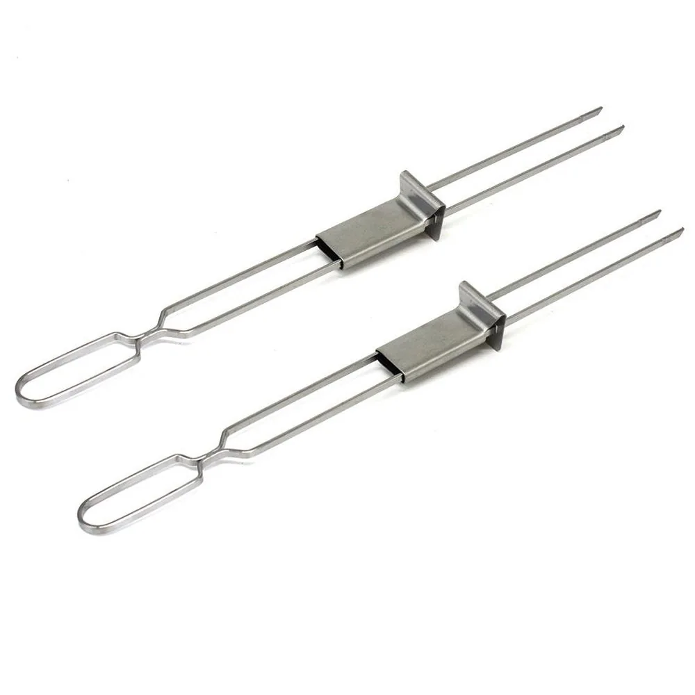 Spiedo per BBQ con spingitore – Forcella in acciaio inox immagine prodotto all'ingrosso 3