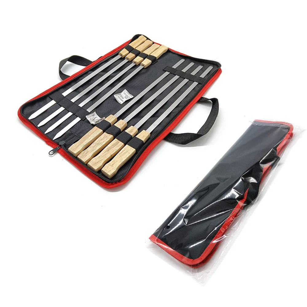 Kit spiedini piatti in metallo con borsa immagine prodotto all'ingrosso 3