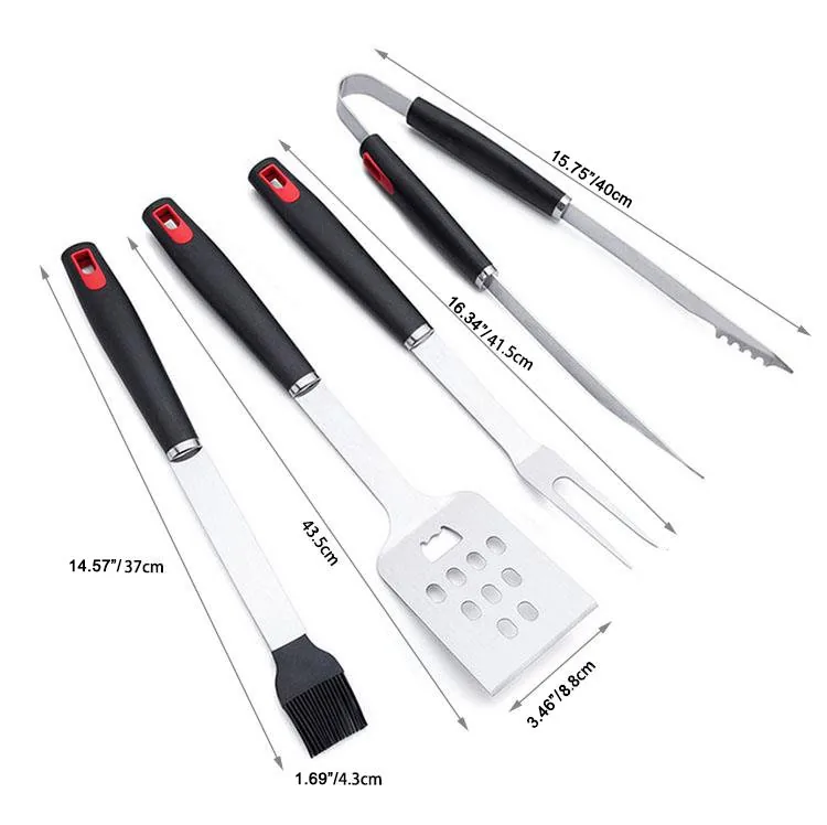 BBQ Tools Set 4-Piece | Stainless Steel with Plastic Handle wholesale product image 2