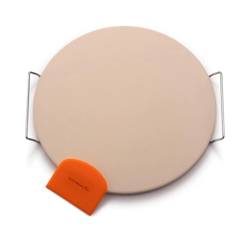 Set di pietra per pizza in cordierite per forno immagine prodotto all'ingrosso 1