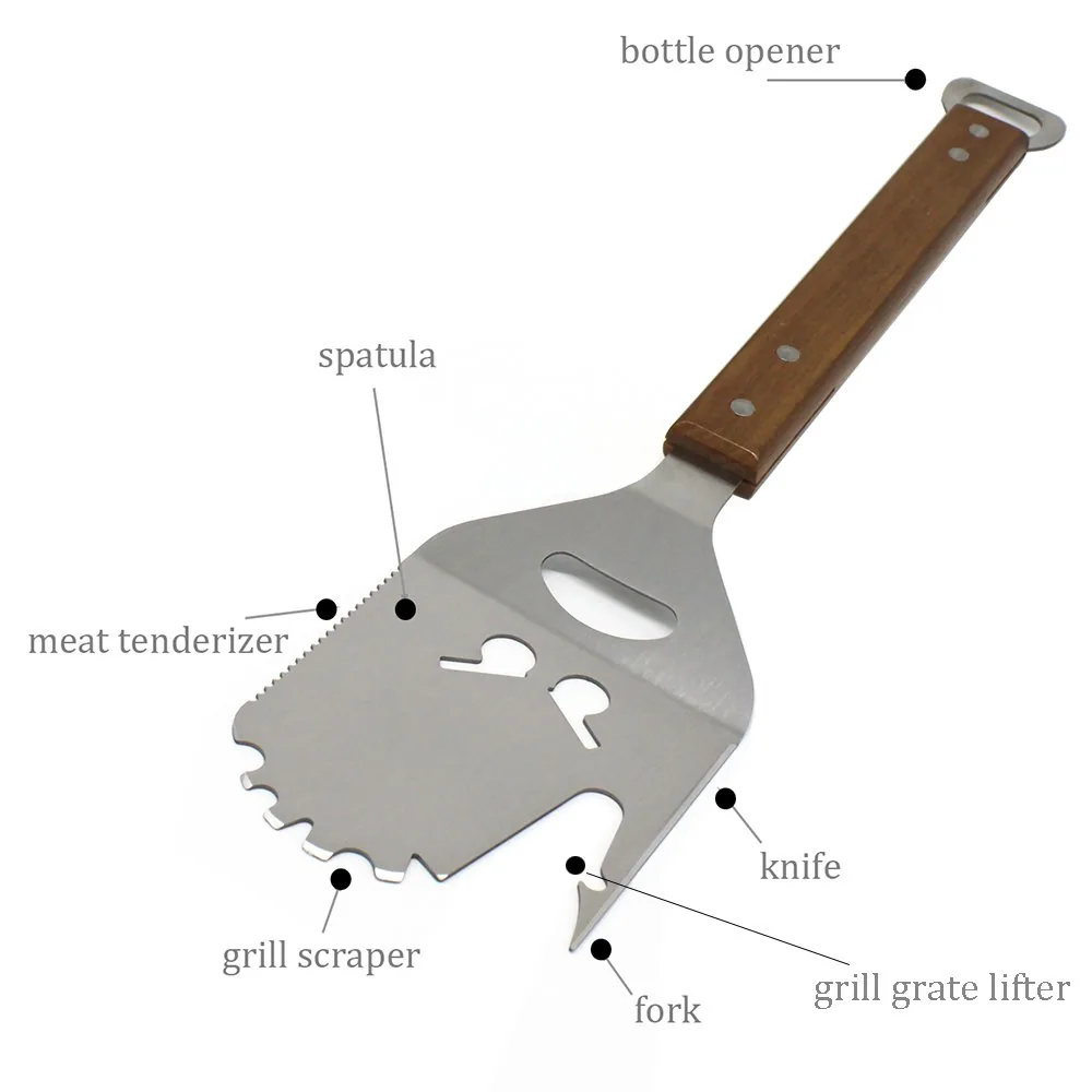 Paletta per barbecue personalizzata con manico in legno – immagine 3