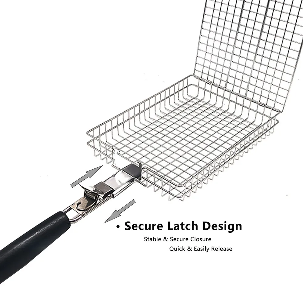 Panier de grill en acier inoxydable personnalisé avec poignée amovible image produit 4
