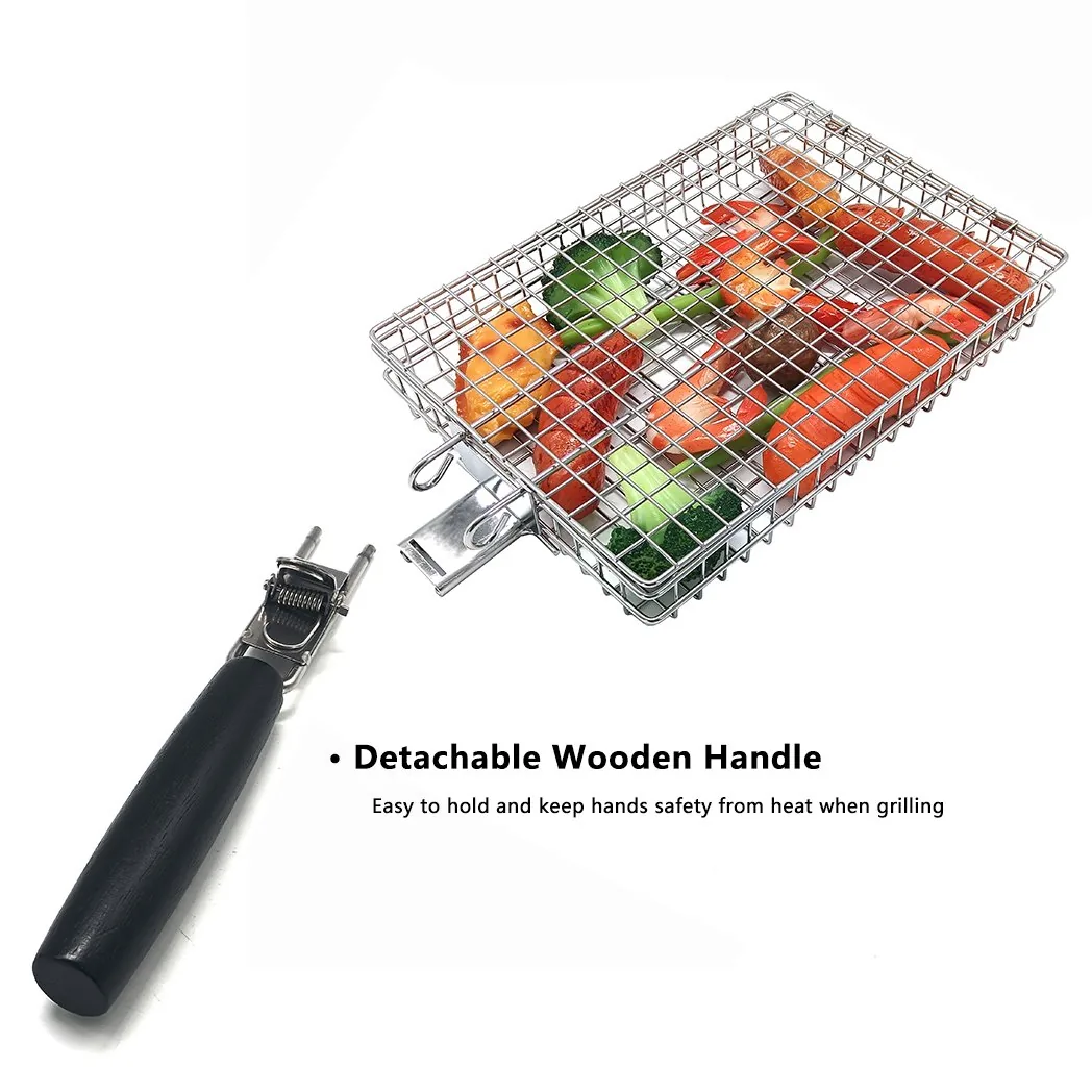 Panier de grill en acier inoxydable personnalisé avec poignée amovible image produit 5
