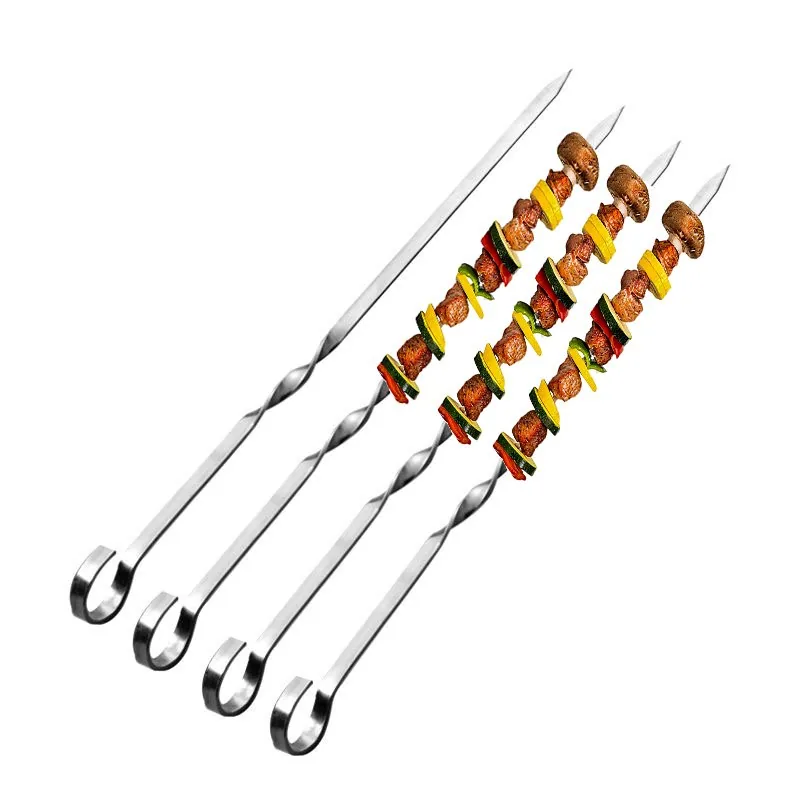 Flat Kabob Skewers for Grilling | Stainless Steel wholesale product image 2