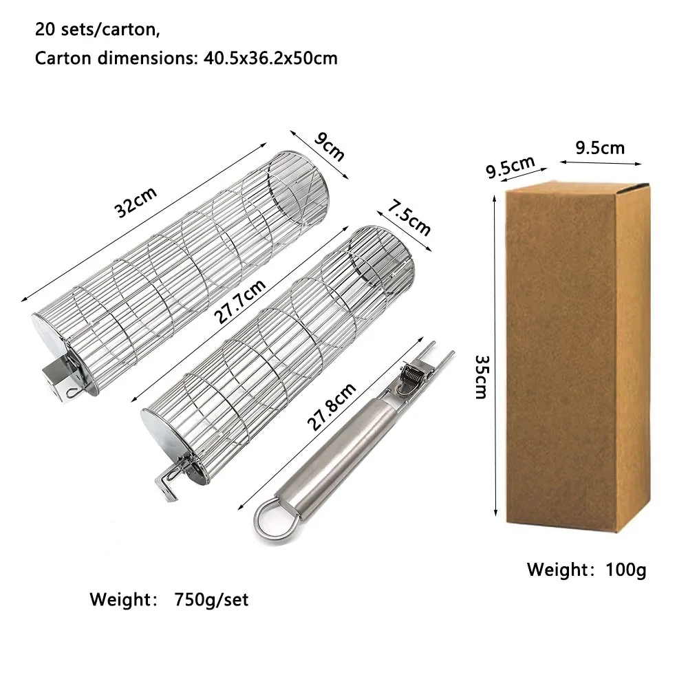 Heavy-duty Nesting BBQ Rolling Grill Baskets – 2 Pack wholesale product image 3
