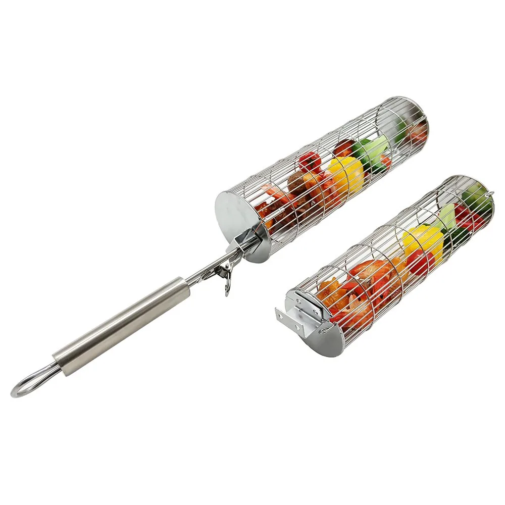 Heavy-duty Nesting BBQ Rolling Grill Baskets – 2 Pack wholesale product image 4