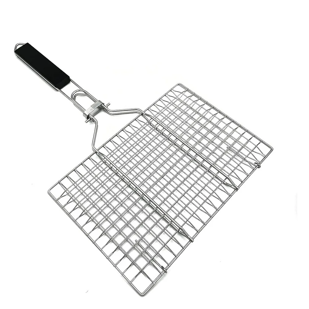 Griglia per pesce da barbecue Master Chef in acciaio inox | Manico in legno rimovibile immagine prodotto all'ingrosso 2