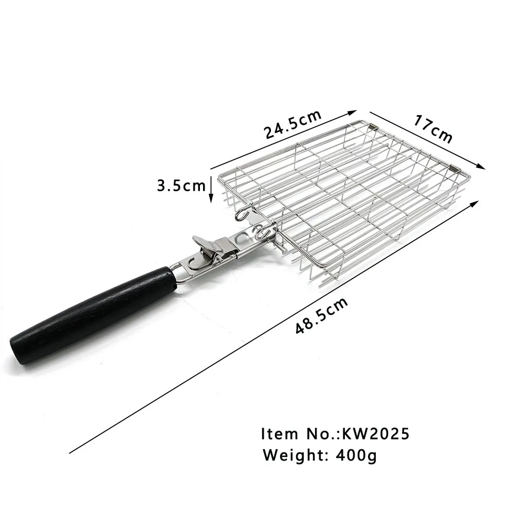 Griglia per BBQ in acciaio inox 3 scomparti con manico rimovibile immagine prodotto all'ingrosso 2