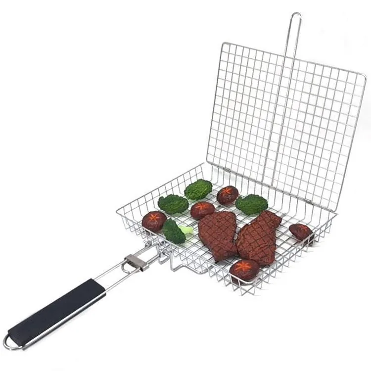 Giỏ Nướng BBQ Inox Tay Gỗ hình ảnh sản phẩm bán buôn 3