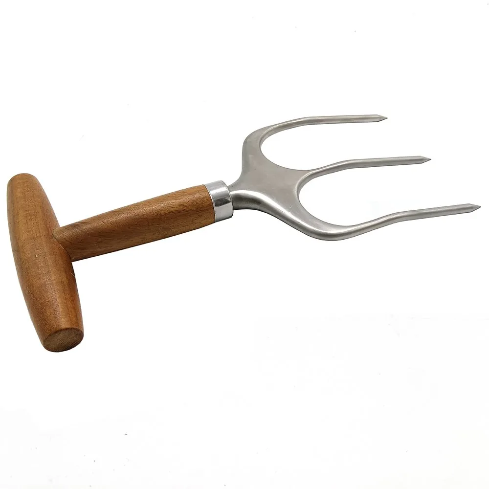 Fourchette à dinde avec manche en bois – outil de découpe professionnel image produit en gros 1