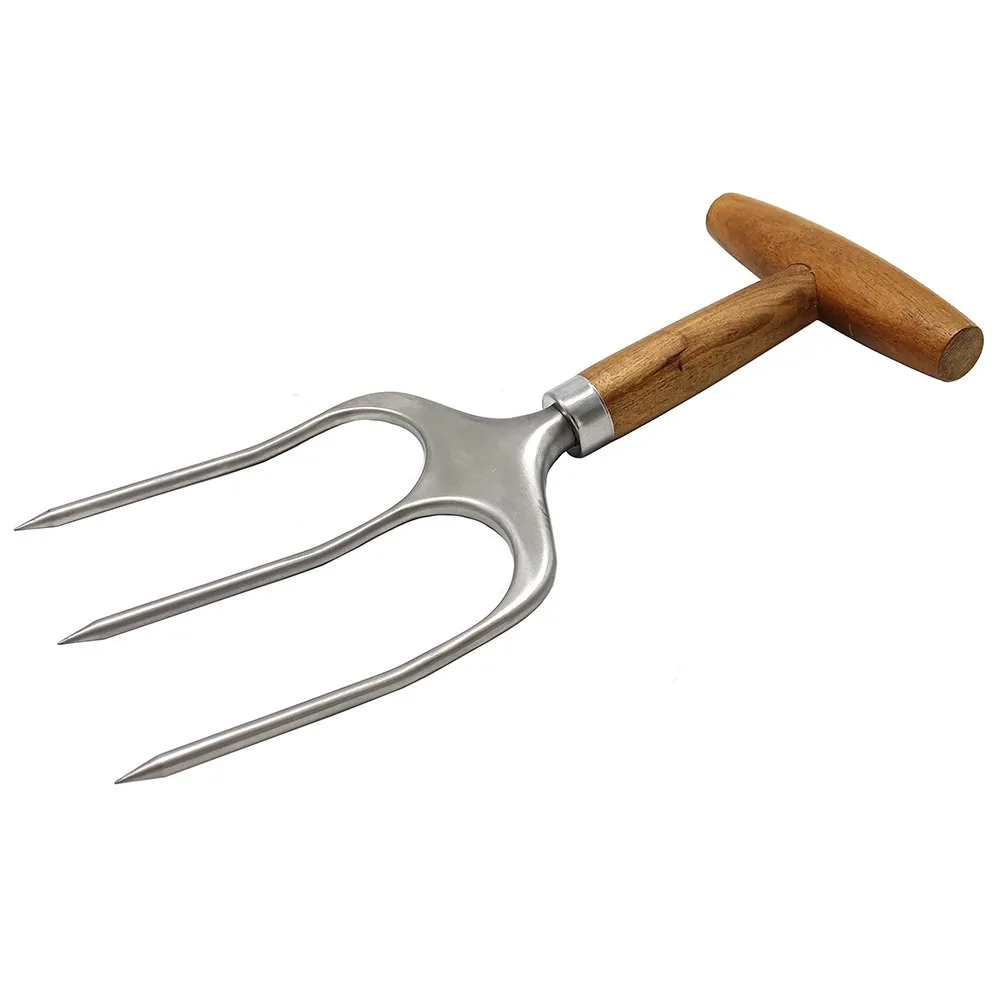 Forchetta per sollevare tacchino e pollame con manico in legno – utensile professionale per carne immagine prodotto all'ingrosso 4