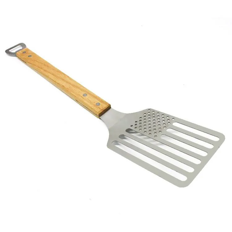 Spatola BBQ professionale con manico in legno immagine prodotto all'ingrosso 1