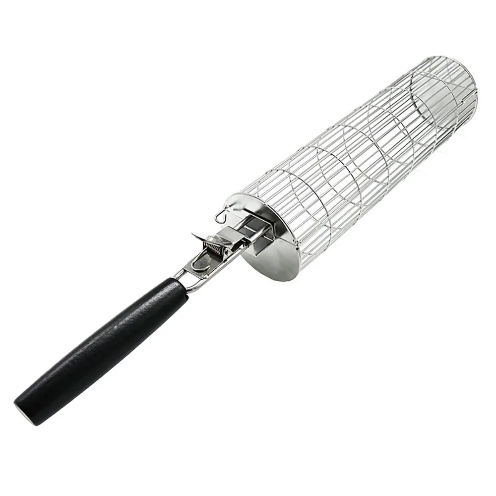 Bộ dụng cụ nướng BBQ | Giỏ nướng inox tay cầm gỗ tháo rời ảnh sản phẩm bán buôn 2