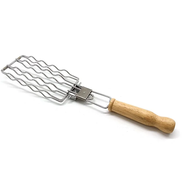 Giỏ nướng xúc xích inox 430 tay cầm gỗ - ảnh sản phẩm bán buôn 3