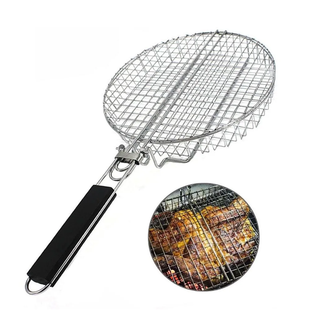 ラウンドBBQバスケット（汎用グリル対応）｜ステンレス製 卸売り商品画像1