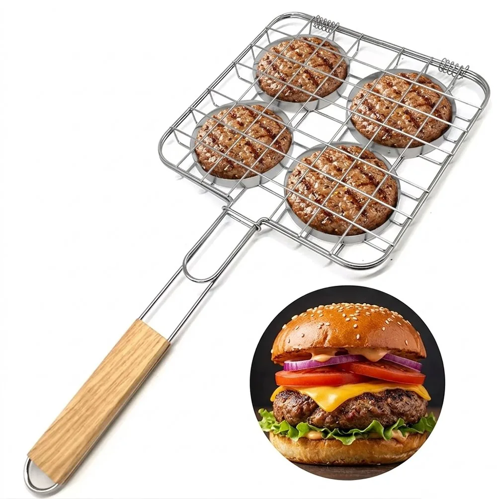 Cestello per barbecue in acciaio inox per hamburger e carne - immagine prodotto all'ingrosso 1