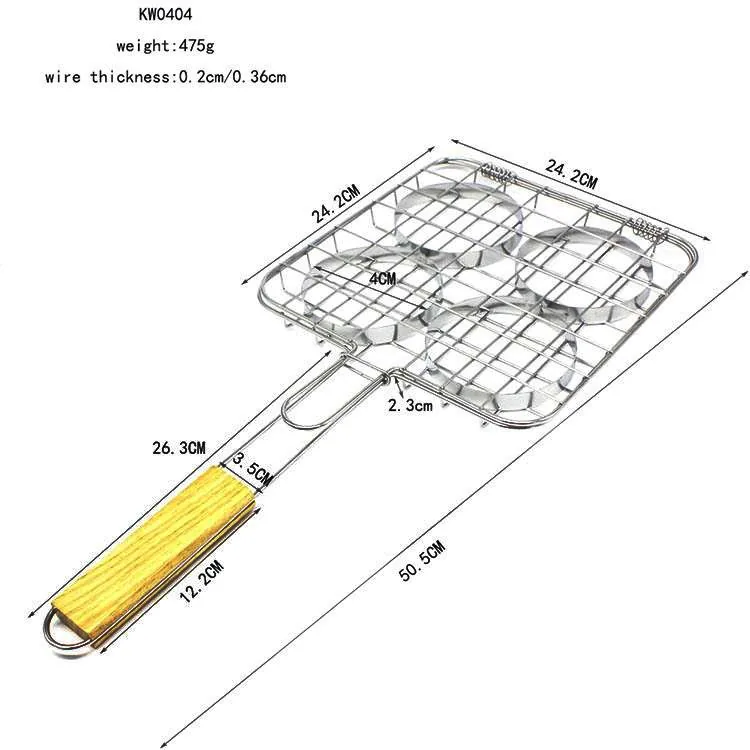 Cestello per barbecue in acciaio inox per hamburger e carne - immagine prodotto all'ingrosso 2