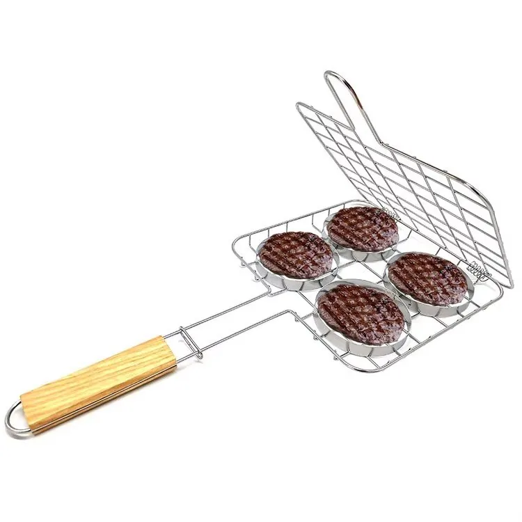 Cestello per barbecue in acciaio inox per hamburger e carne - immagine prodotto all'ingrosso 3