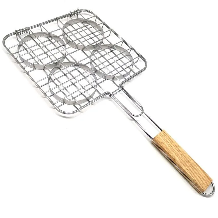 Cestello per barbecue in acciaio inox per hamburger e carne - immagine prodotto all'ingrosso 5