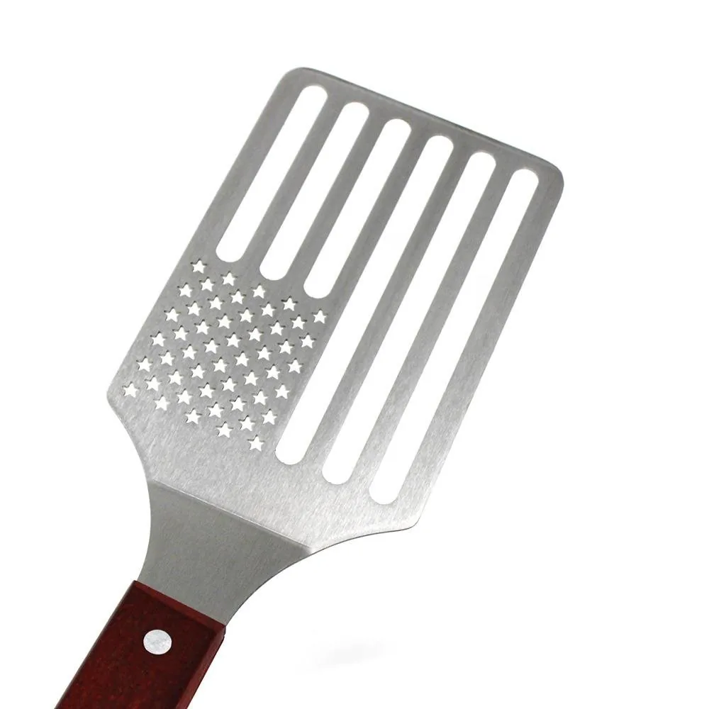 Vỉ nướng BBQ cán gỗ dao lật thịt inox ảnh sản phẩm 5
