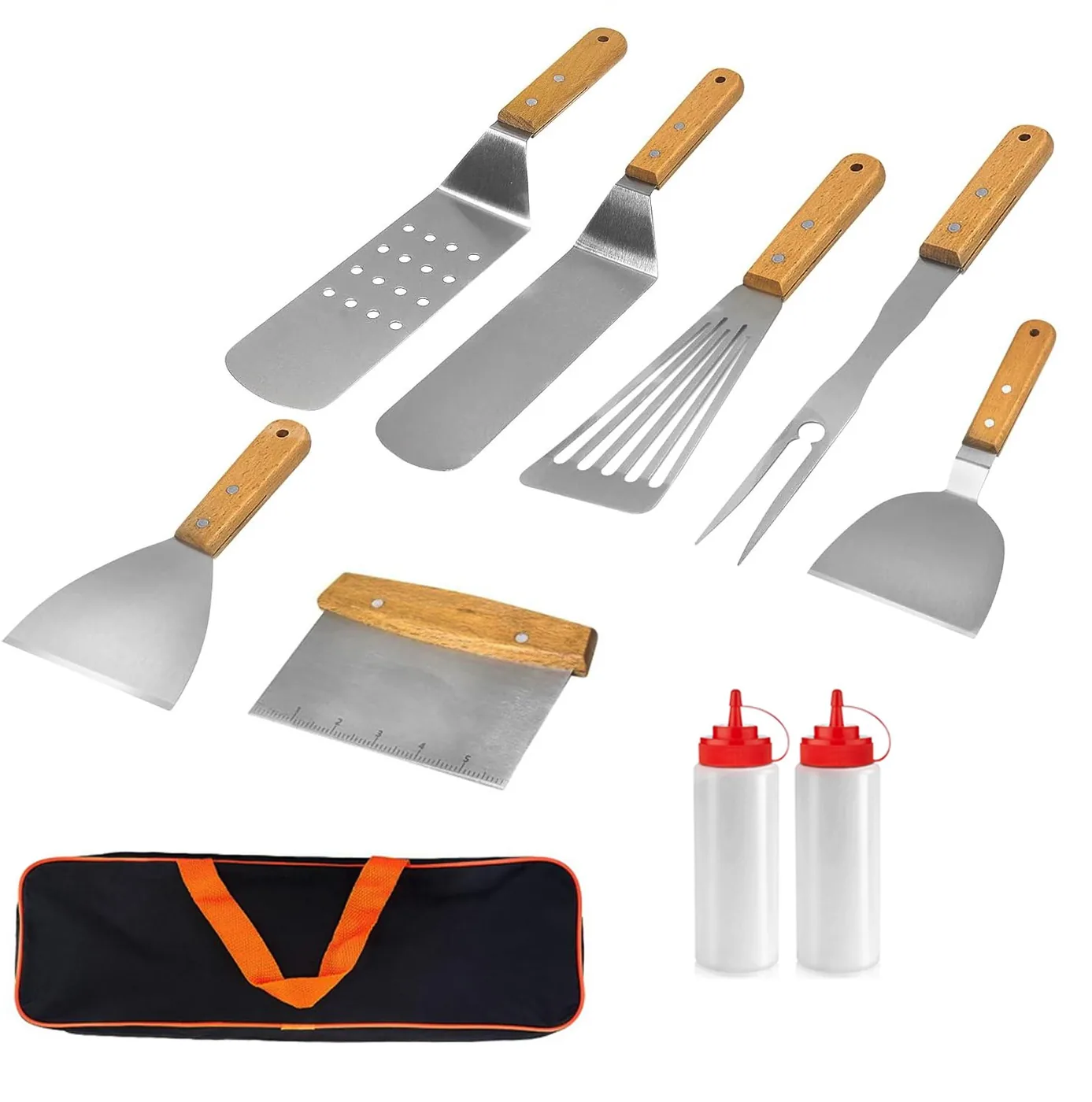Kit per piastra con manico in legno e borsa immagine prodotto all'ingrosso 1